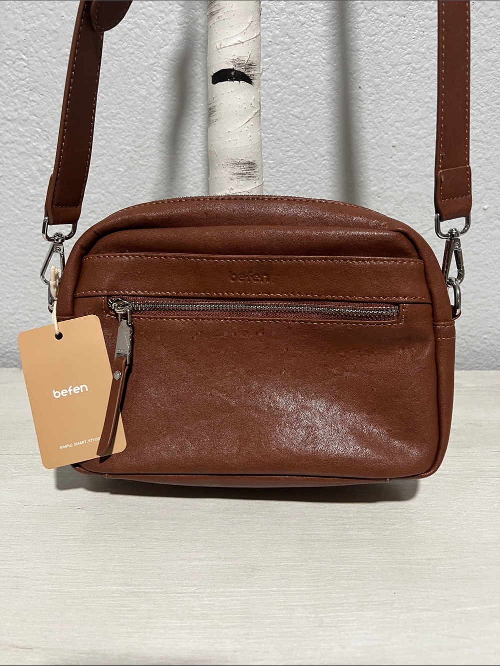 BEFEN CREATED LEATHER BAG FOR WOMEN NEW WITH TAG Brown Crossbody Shoulder Bag